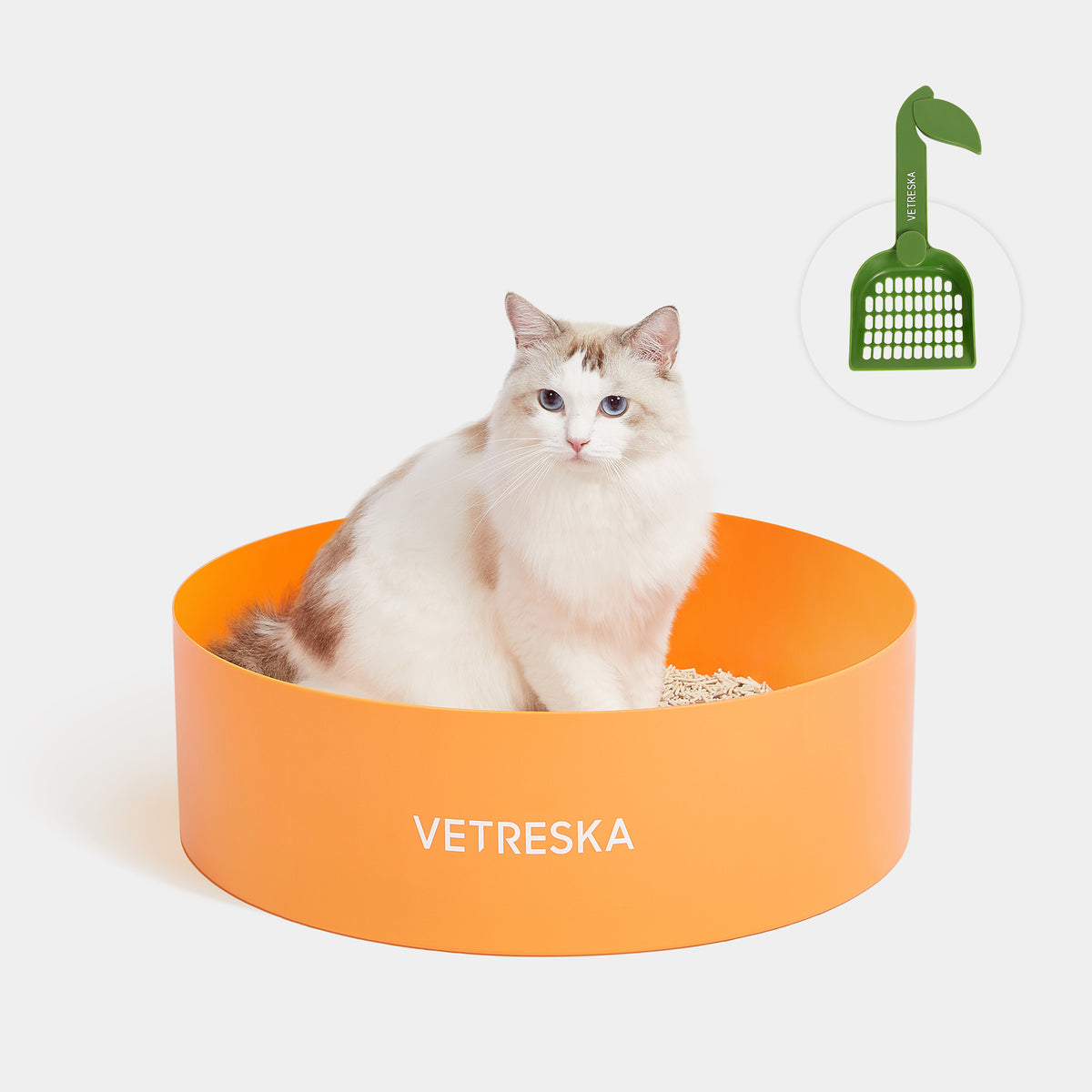 VETRESKA-Tangerine Cat Litter Tray