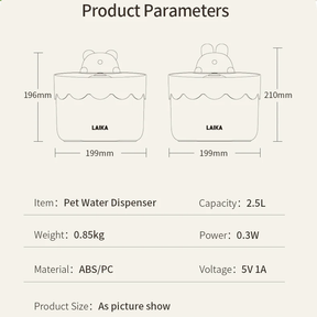 LAIKA-Wireless Sensor Automatic Drinking Fountain