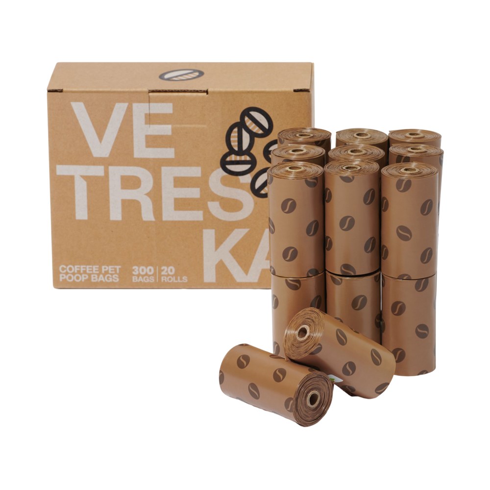 VETRESKA- Coffee Pet Poop Bags & Dispenser Set