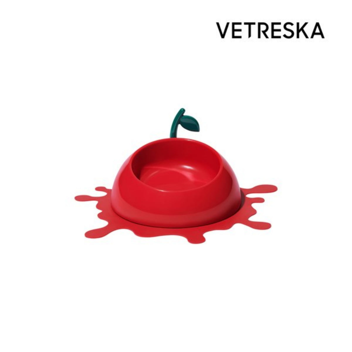 VETRESKA-Juicy Cherry/Tangerine Pet Bowl&Spoon &Mat Set Two Types