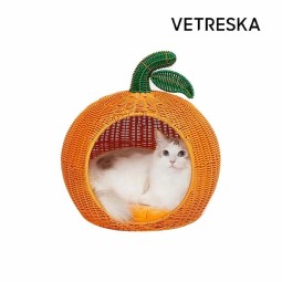 VETRESKA-Tangerine Rattan Pet Bed